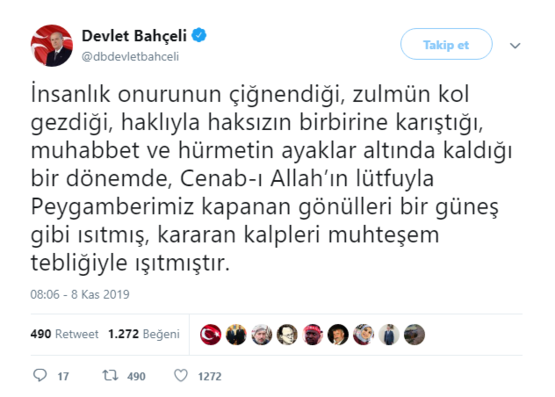 MHP Lideri Devlet Bahçeli'den 'Kandil' mesajı