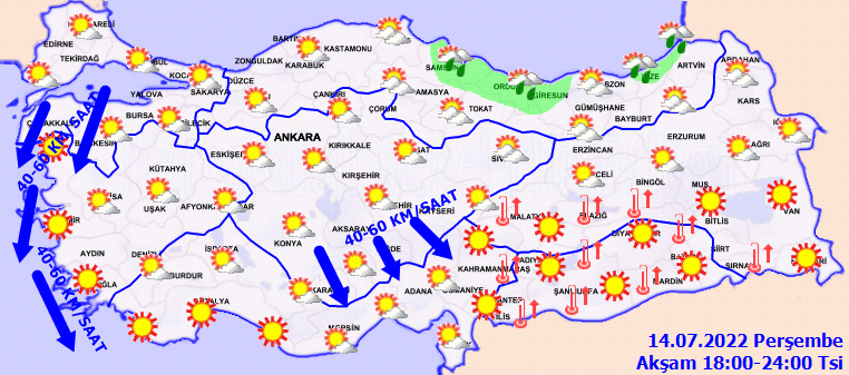 Meteoroloji’den fırtına uyarısı: Kuvvetli geliyor! (14 Temmuz 2022 hava durumu)