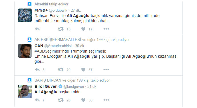 ABD'nin yeni başkanı Trump oldu, sosyal medya Ali Ağaoğlu'yla çalkalandı
