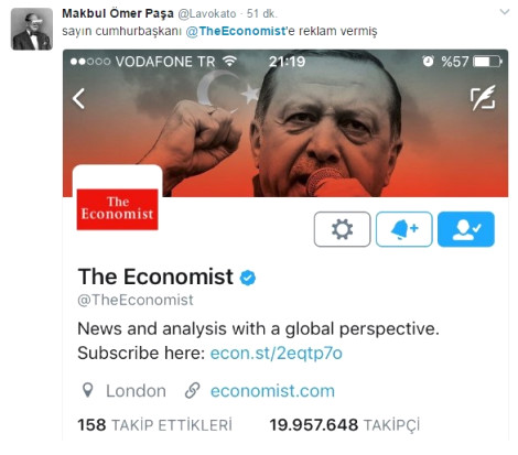 Economist, Erdoğan'ı kötülemek isterken dünyaya rezil oldu