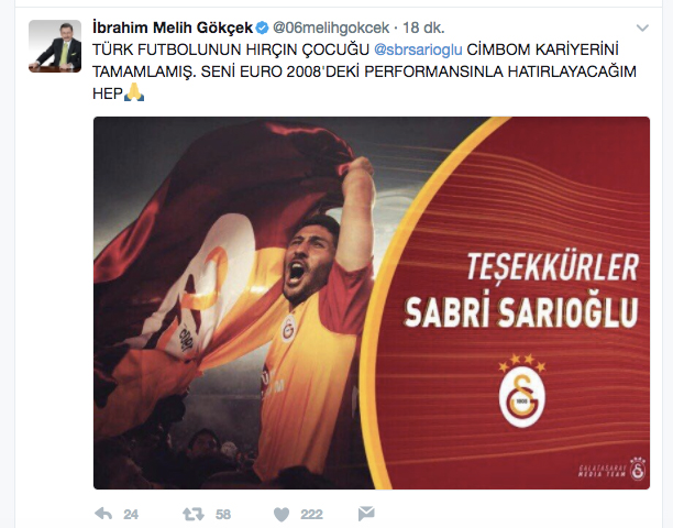 Melih Gökçek’ten Sabri Sarıoğlu’na veda...
