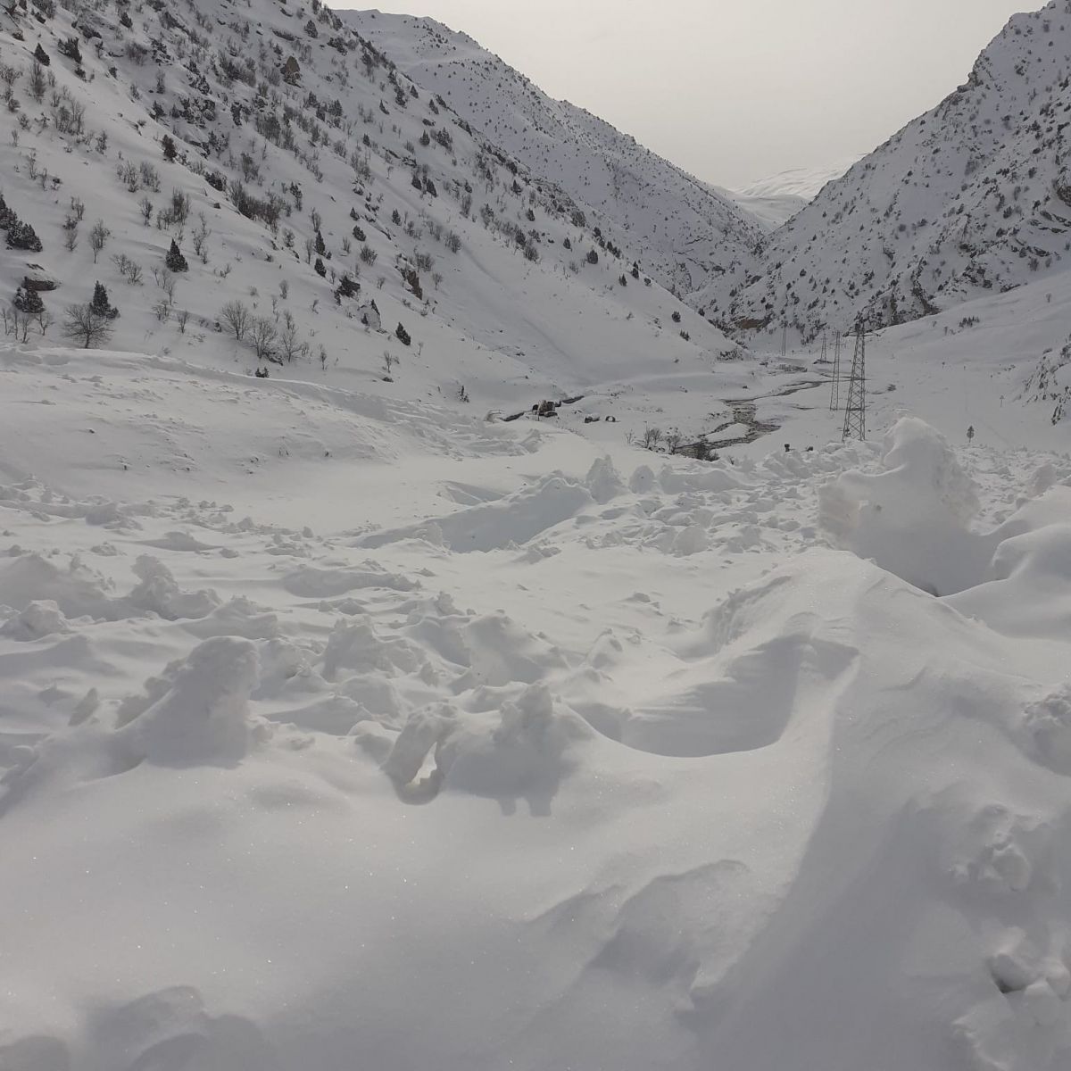 Bahçesaray-Çatak kara yoluna 2 çığ düştü
