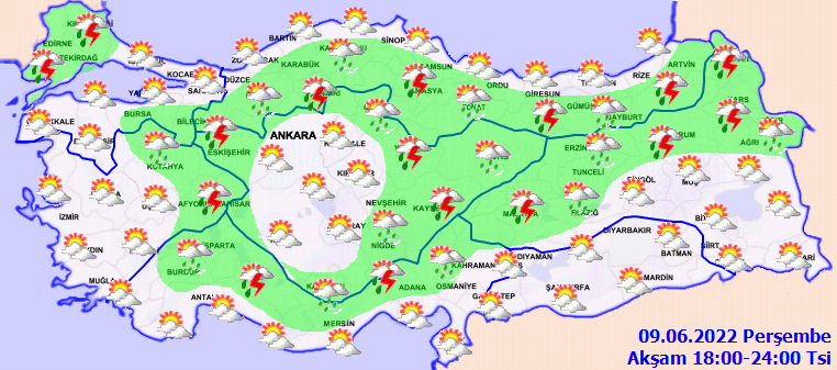 Meteoroloji’den çok sayıda kent için kuvvetli yağış uyarısı: 2 bölge hariç her yer yağış alacak! (9 Haziran 2022 hava durumu)
