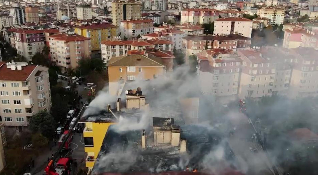 Ümraniye’de 10 katlı binada yangın
