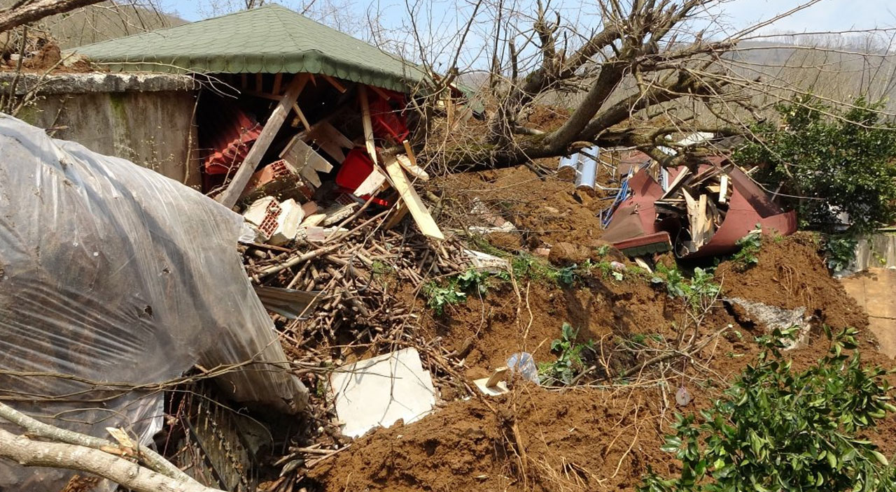 Ordu’da heyelan: Evler yıkıldı, hayvanlar telef oldu