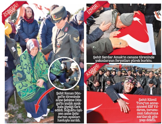 Şehitlerimizi kalbimize gömdük