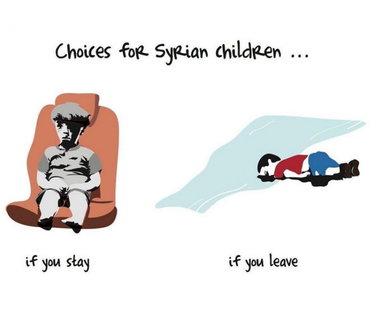 Sosyal medyanın konuştuğu Suriye karikatürü