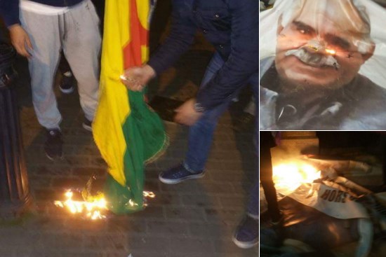 Brüksel'deki PKK çadırı yakıldı Brüksel'deki PKK çadırı yakıldı