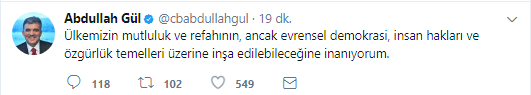 Abdullah Gül: Bu ülkede darbe devri bitmiştir!