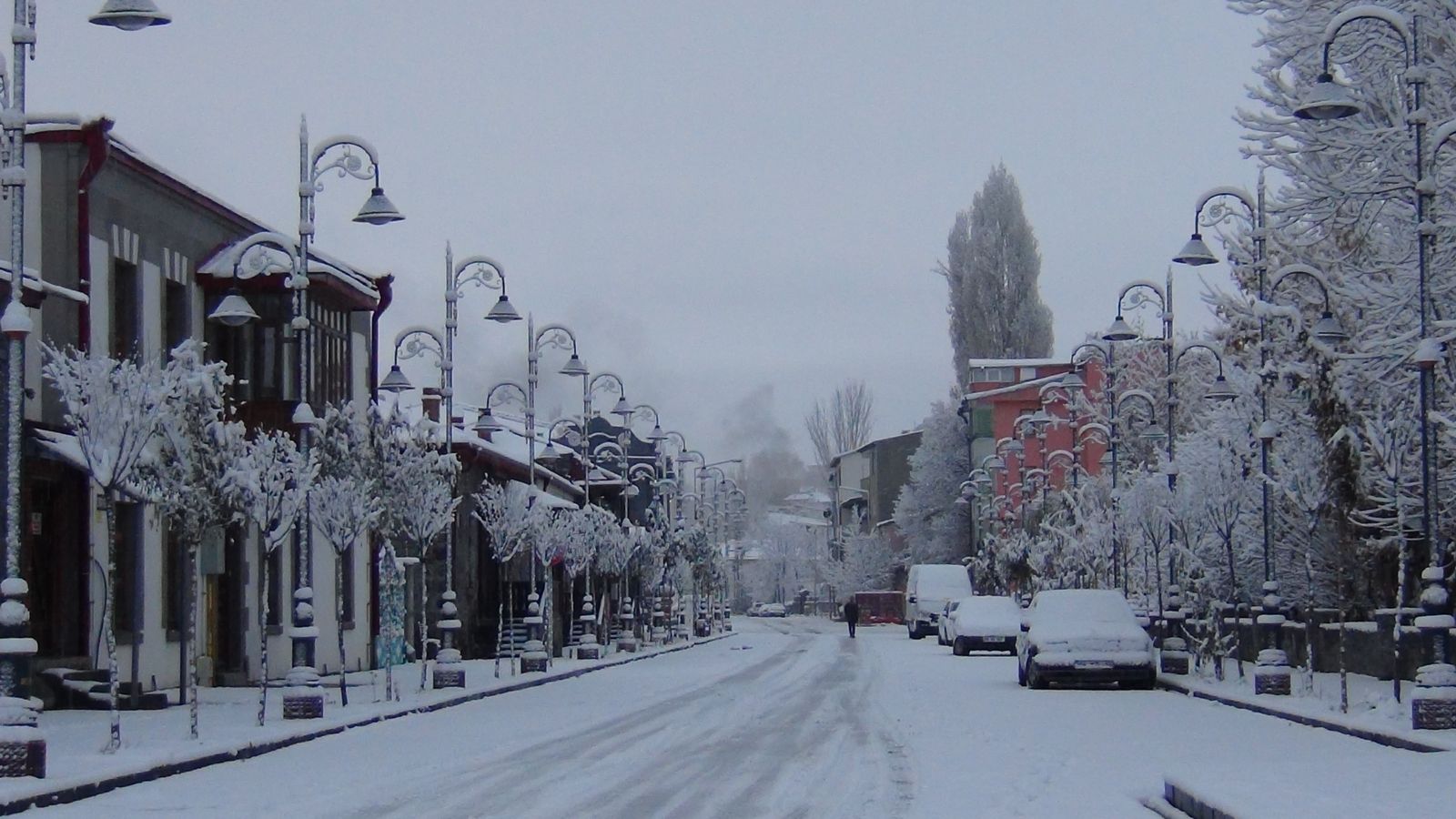 Baltık mimarisi yapılarıyla Kars'tan bembeyaz kartpostallık görüntüler