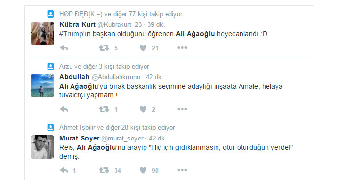 ABD'nin yeni başkanı Trump oldu, sosyal medya Ali Ağaoğlu'yla çalkalandı