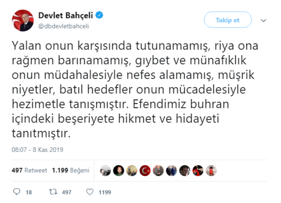 MHP Lideri Devlet Bahçeli'den 'Kandil' mesajı