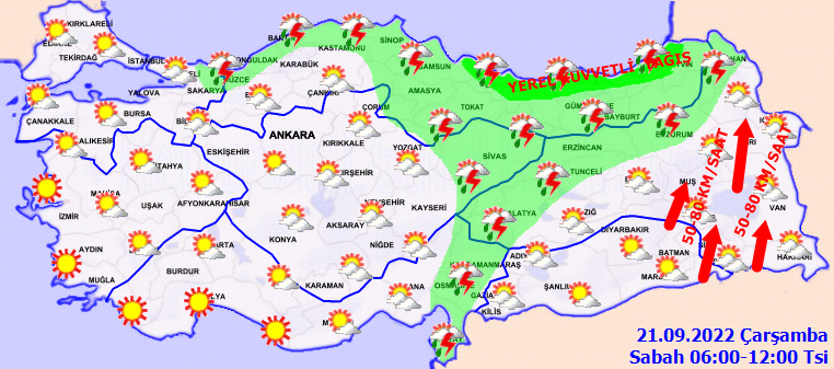 Meteoroloji’den 17 il için sarı kodlu uyarı: Sıcaklıklar 8 derece birden düşecek (21 Eylül 2022 hava durumu)