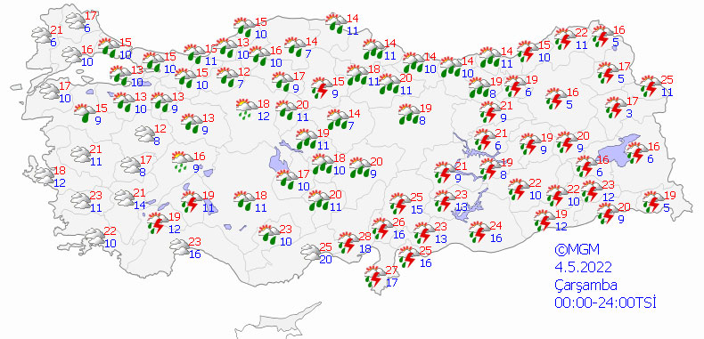 Meteoroloji 'sarı kod' ile uyardı: Dikkat, kuvvetli geliyor (4 Mayıs 2022 hava durumu) Meteoroloji 'sarı kod' ile uyardı: Dikkat, kuvvetli geliyor (4 Mayıs 2022 hava durumu)