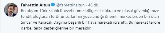 Cumhurbaşkanlığı İletişim Başkanı Altun: 