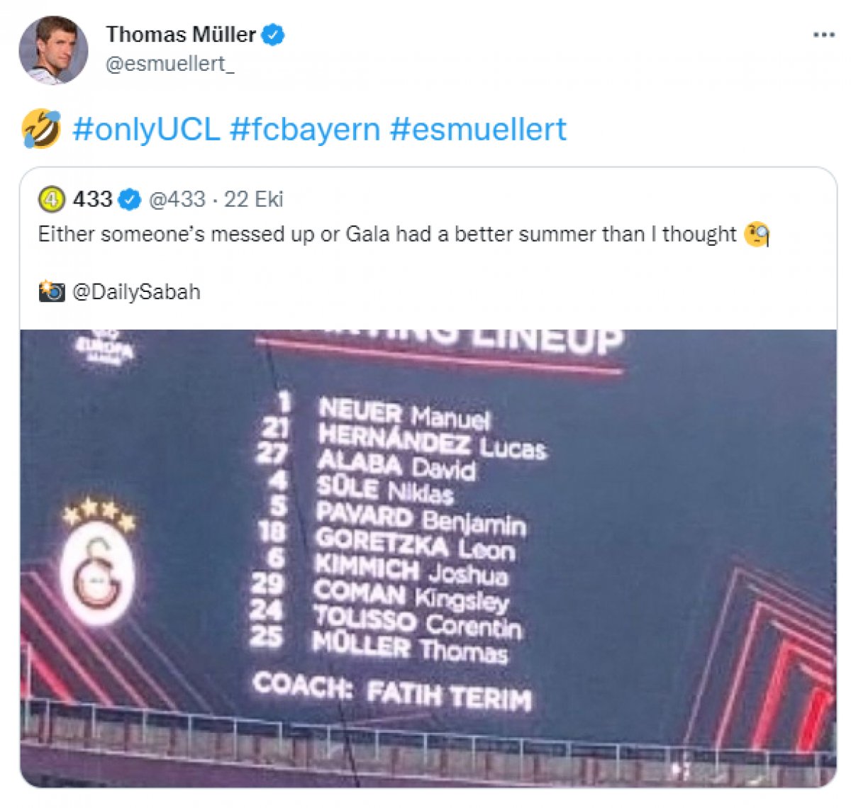 Thomas Müller’den dikkat çeken Galatasaray paylaşımı!