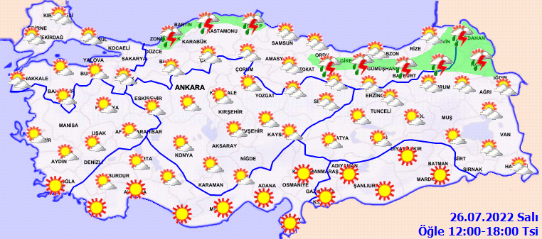 Bugün hava nasıl? Meteoroloji’den sıcak hava uyarısı!  (26 Temmuz 2022 hava durumu)