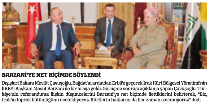 Bakan Çavuşoğlu: Erbil’den beklentimiz referandumun iptalidir