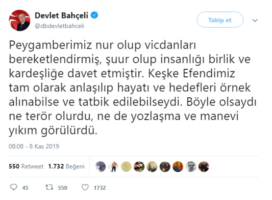 MHP Lideri Devlet Bahçeli'den 'Kandil' mesajı