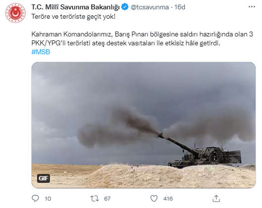 MSB: 3 terörist etkisiz hale getirildi