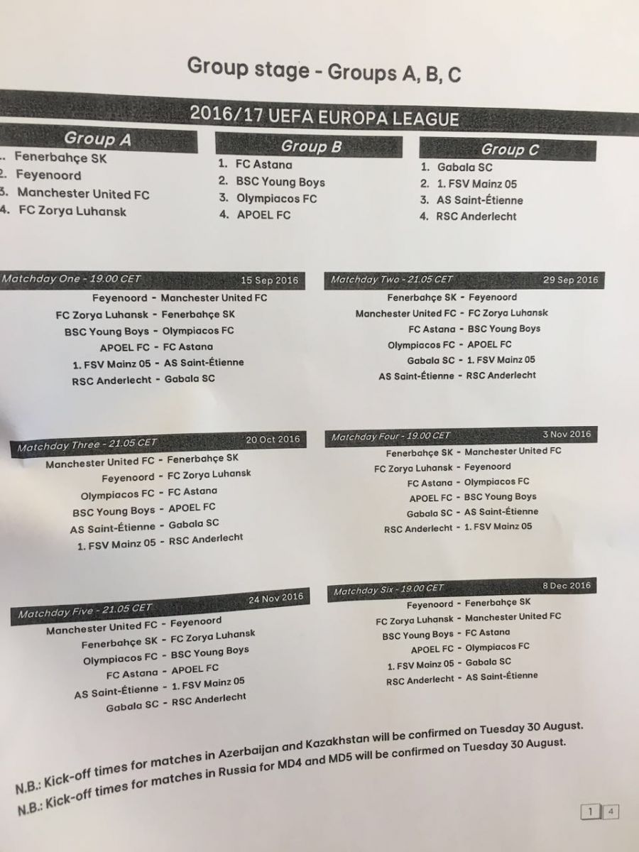 Fenerbahçe'nin Avrupa Ligi fikstürü açıklandı