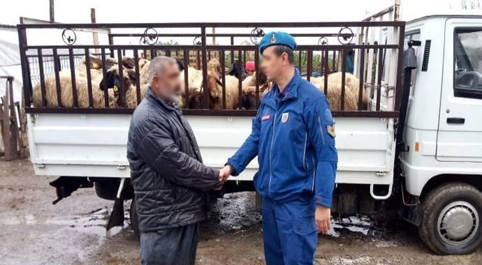 Hayvan hırsızları jandarmadan kaçamadı