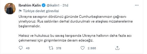 Cumhurbaşkanlığı Sözcüsü Kalın'dan müzakere çağrısı
