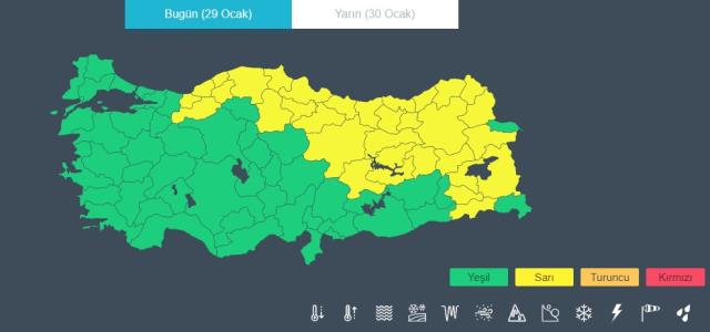 Meteoroloji'den 33 ile sarı kodlu uyarı