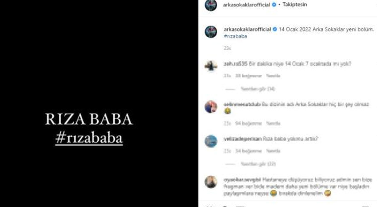 Dizinin hesabından dikkat çeken ‘Rıza Baba’ paylaşımı: Zafer Ergin Arka Sokaklar’dan ayrılıyor mu? Dizinin hesabından dikkat çeken ‘Rıza Baba’ paylaşımı: Zafer Ergin Arka Sokaklar’dan ayrılıyor mu?