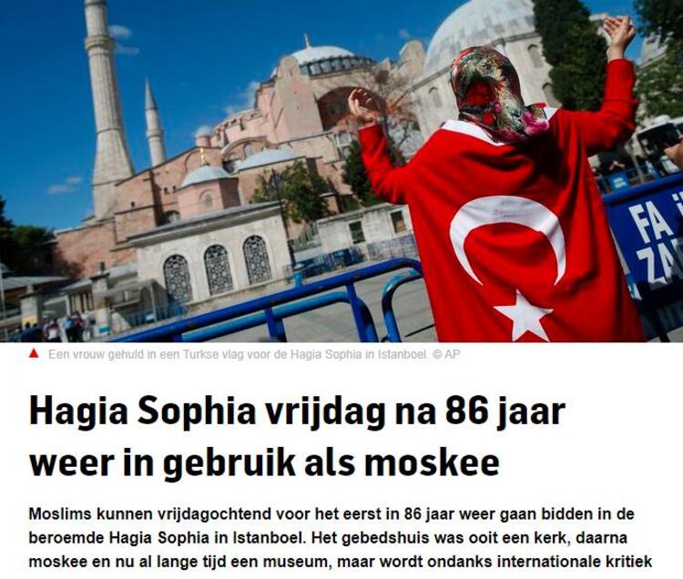 Ayasofya'da kılınacak ilk Cuma namazı dünya basınında da manşetlerde