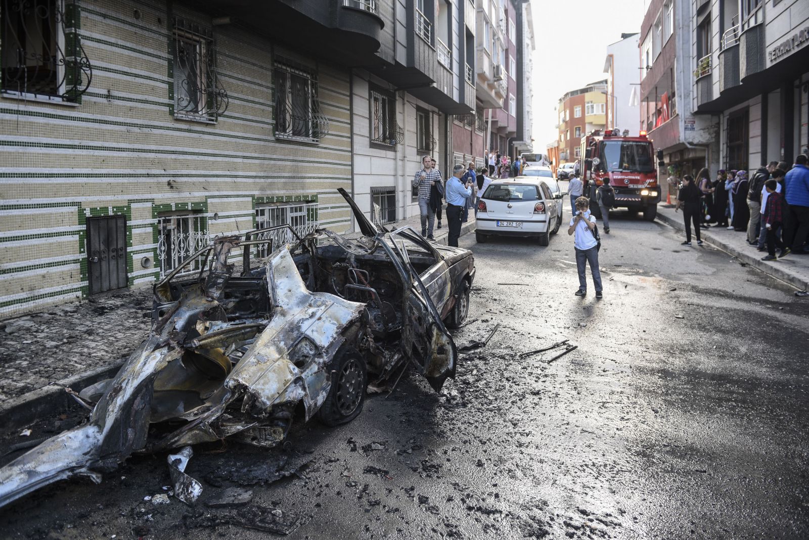 Kağıthane'de araç patladı