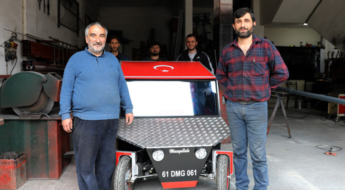 Trabzonlu demir ustası kendi otomobilini yaptı