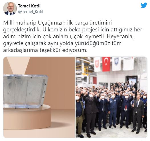 Milli Muharip Uçağı'ndan sevindiren haber: İlk parçası üretildi