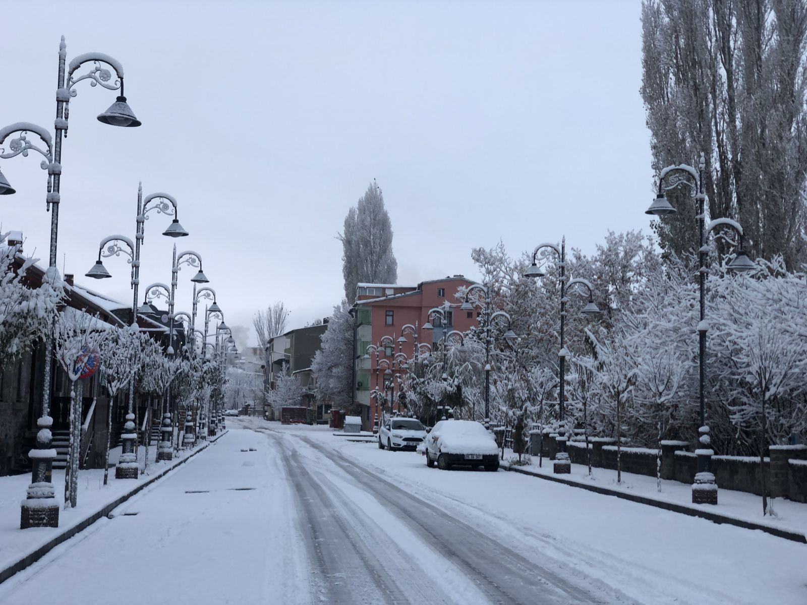 Baltık mimarisi yapılarıyla Kars'tan bembeyaz kartpostallık görüntüler