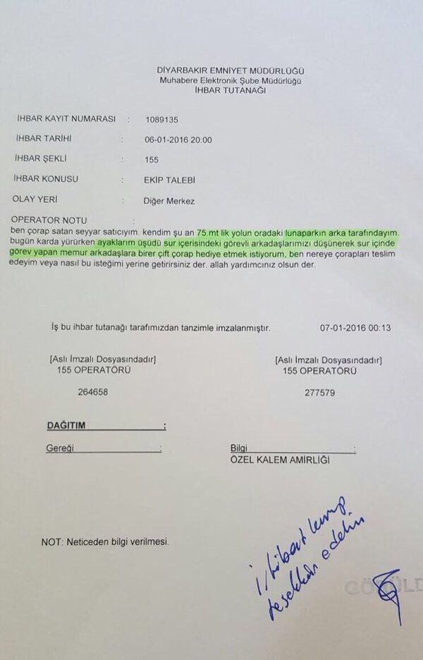 Seyyar satıcıdan Sur'daki polislere duygulandıran destek