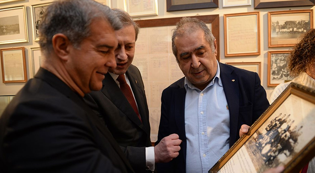 Barcelona Başkanı Laporta Burak Elmas’la birlikte Galatasaray Lisesi’ni ziyaret etti