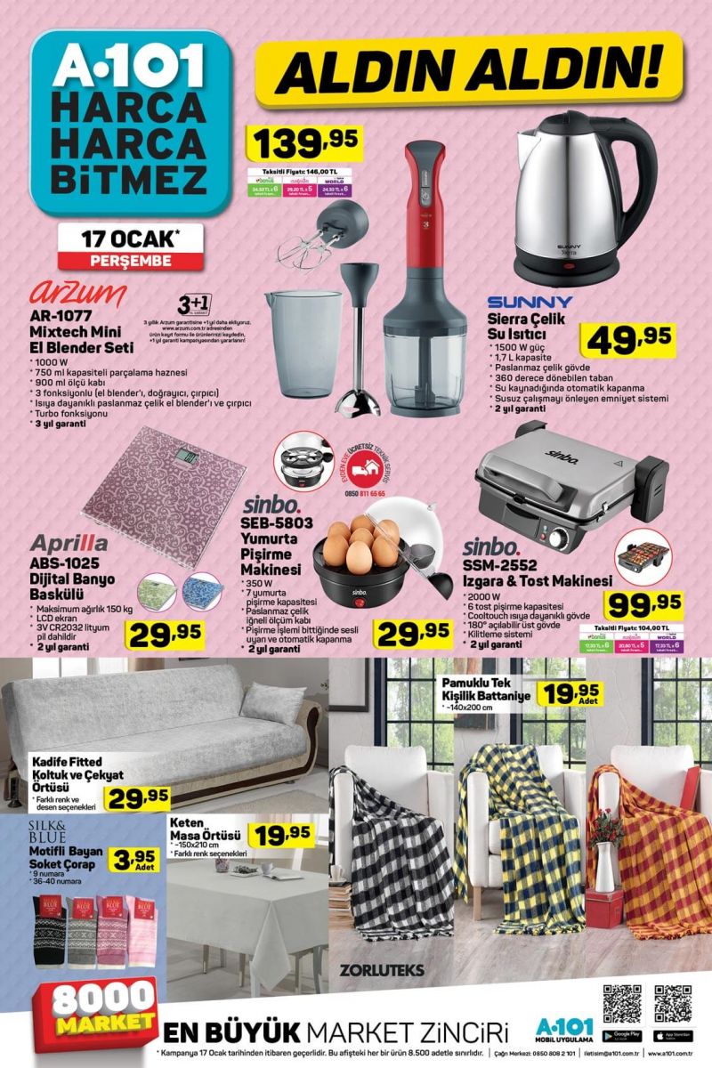 A101 17 Ocak 2019 Kataloğunda Neler Var? A101 aktüel indirim listesinde 1.299 TL'ye Çamaşır Makinesi, 1.099 TL'ye LED TV | A101 Aktüel Kataloğunda Müthiş İndirimler A101 aktüel, A101 aktüel indirim, A101 aktüel indirim ürünler, A101 aktüel indirim listesi, A101 aktüel katalog, A101 aktüel kataloğu, A101 17 ocak aktüel, A101 aktüel, A101 aktüel 17 ocak 2019, A101 17 ocak 2019 aktüel katalog