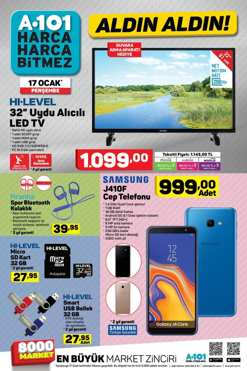 A101 17 Ocak 2019 Kataloğunda Neler Var? A101 aktüel indirim listesinde 1.299 TL'ye Çamaşır Makinesi, 1.099 TL'ye LED TV | A101 Aktüel Kataloğunda Müthiş İndirimler A101 aktüel, A101 aktüel indirim, A101 aktüel indirim ürünler, A101 aktüel indirim listesi, A101 aktüel katalog, A101 aktüel kataloğu, A101 17 ocak aktüel, A101 aktüel, A101 aktüel 17 ocak 2019, A101 17 ocak 2019 aktüel katalog