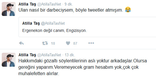 Gözaltı listesi ortalıkta dolaşınca Atilla Taş ortaya çıktı