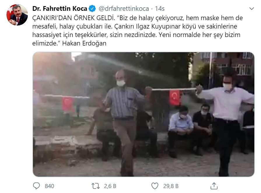Sağlık Bakanı Koca, 'Çankırı'dan örnek geldi' notuyla paylaştı Sağlık Bakanı Koca, 'Çankırı'dan örnek geldi' notuyla paylaştı