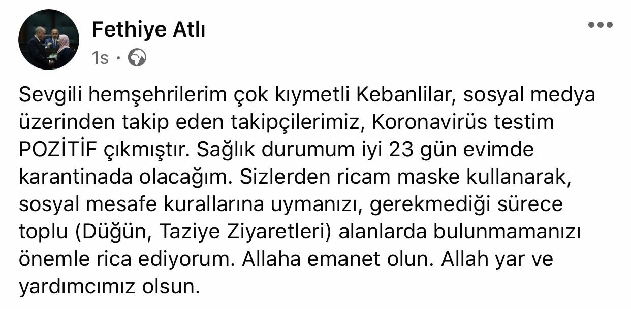 Keban Belediye Başkanı Atlı'nın Covid-19 testi pozitif çıktı