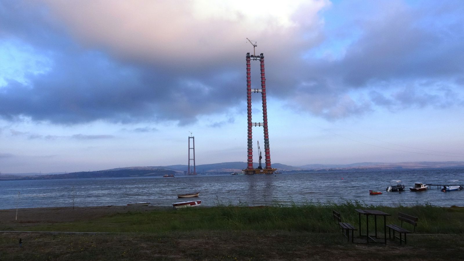 1915 Çanakkale Köprüsü’nde geçici çalışma halatı montajı başladı