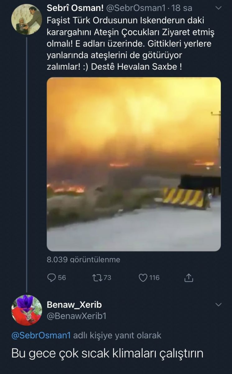 Hatay yanarken PKK'lılar reklam peşine düştü