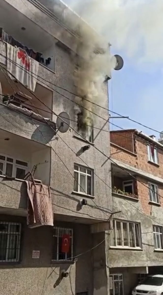 Prizde unutulan şarj aleti yangına neden oldu