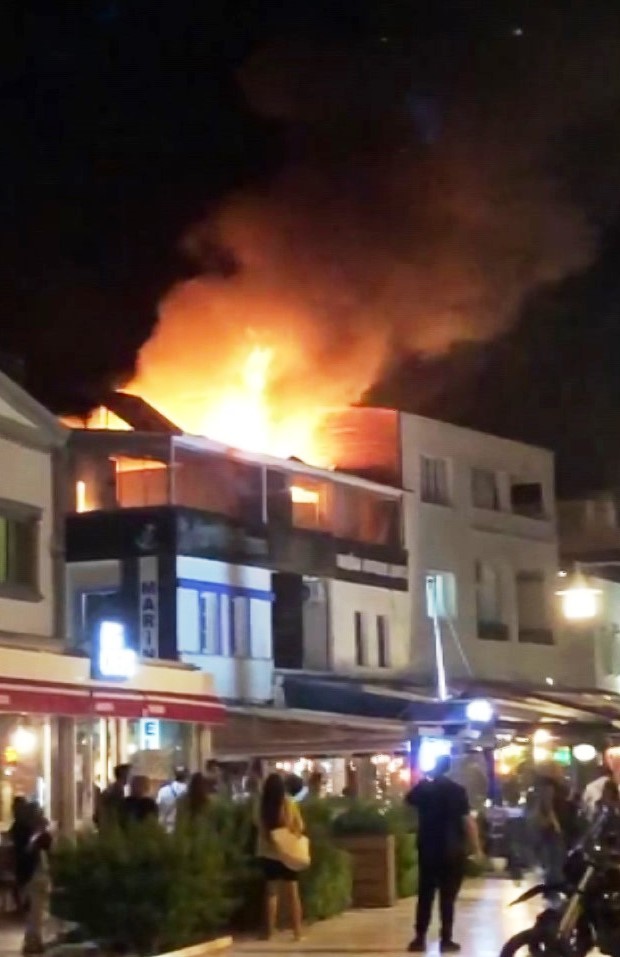 Bodrum’da bir otelin terasında korkutan yangın