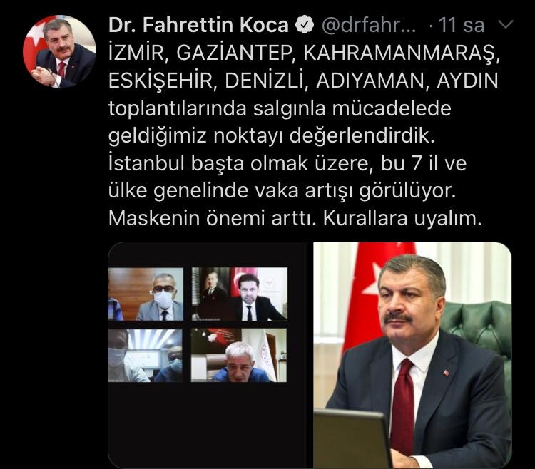 Sağlık Bakanı Koca’nın 2 haftadır dikkat çeken Denizli uyarısı