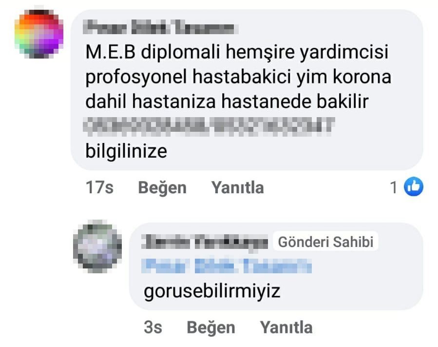 Pes dedirten ilan: Covid hastası için refakatçi aranıyor