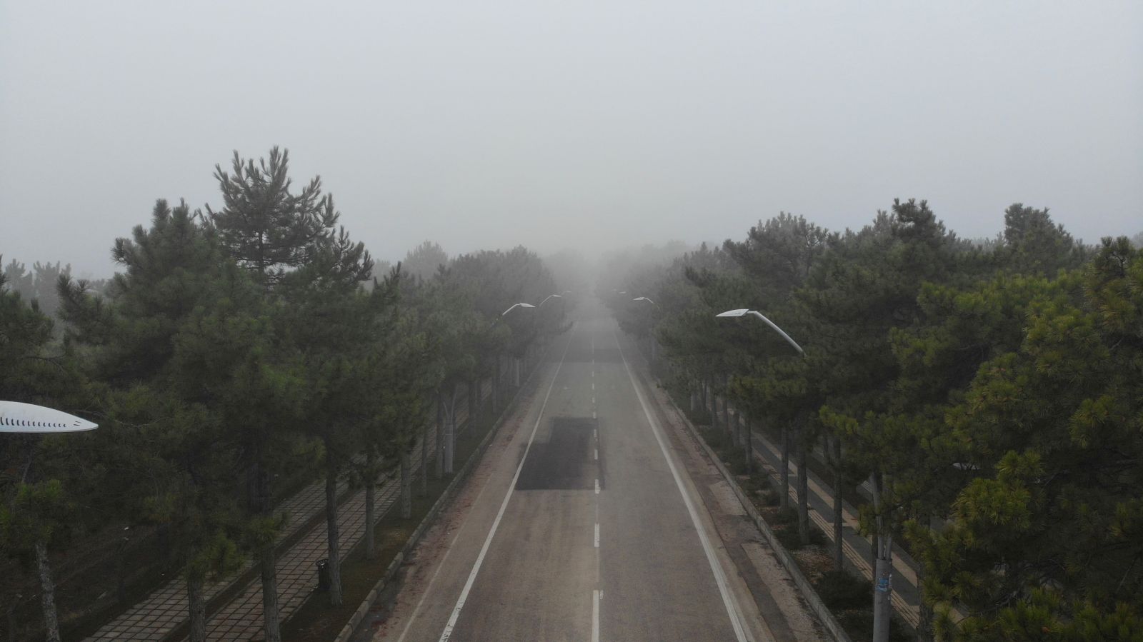 Sessizliğe bürünen Elazığ, sisle kayboldu