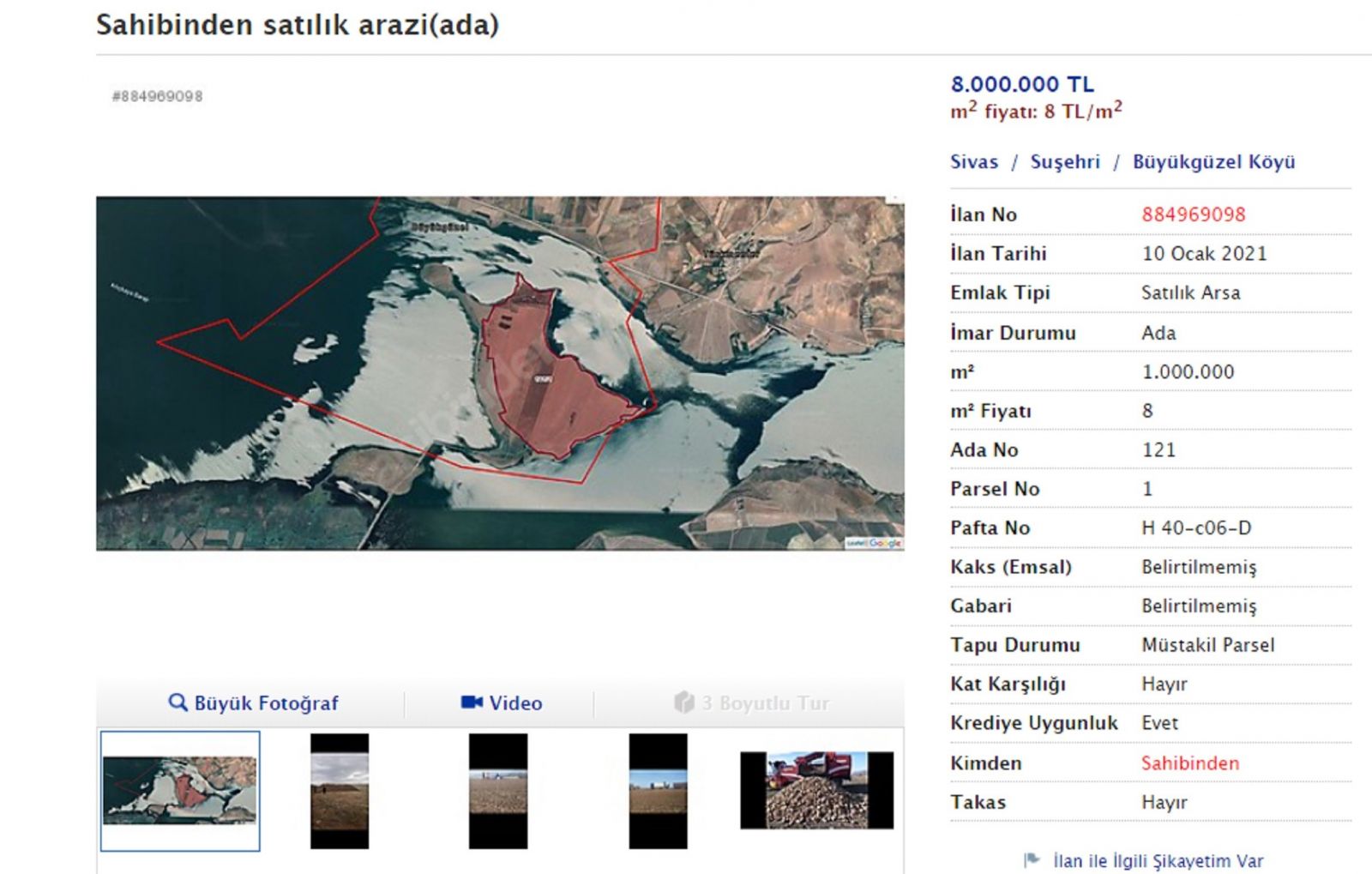 Baraj ortasındaki yarım ada satışa çıkarıldı! İşte fiyatı