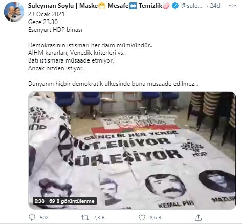Bakan Soylu: Dünyanın hiçbir demokratik ülkesinde buna müsaade edilmez